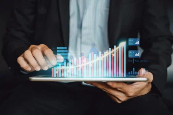 businessman analyzing financial mutual fund with digital augmented reality graphics technology 34141 413